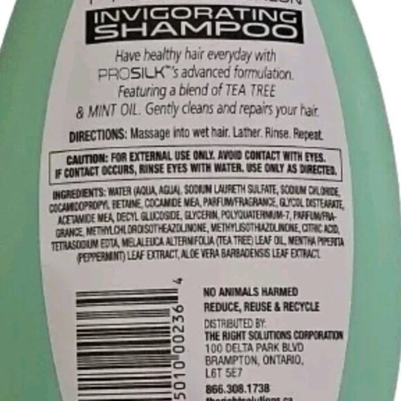 2x ProSilk Salon Gentle Color Treated Hair Tea Tree/Mint Oil Shampoo14floz/414ml - Picture 2 of 4